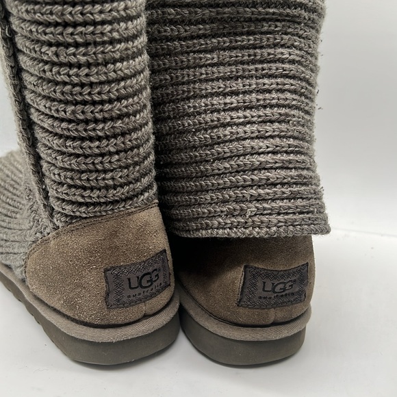 UGG Classic Cardy Knit Boots Womens Size 8 Gray - Picture 5 of 8